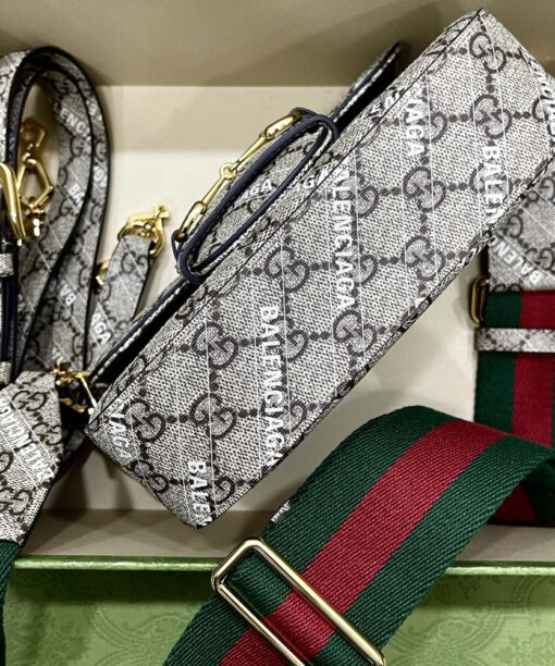 GG the hacker project mini gg horsebit 1955 bag in beige and ebony gg supreme canvas